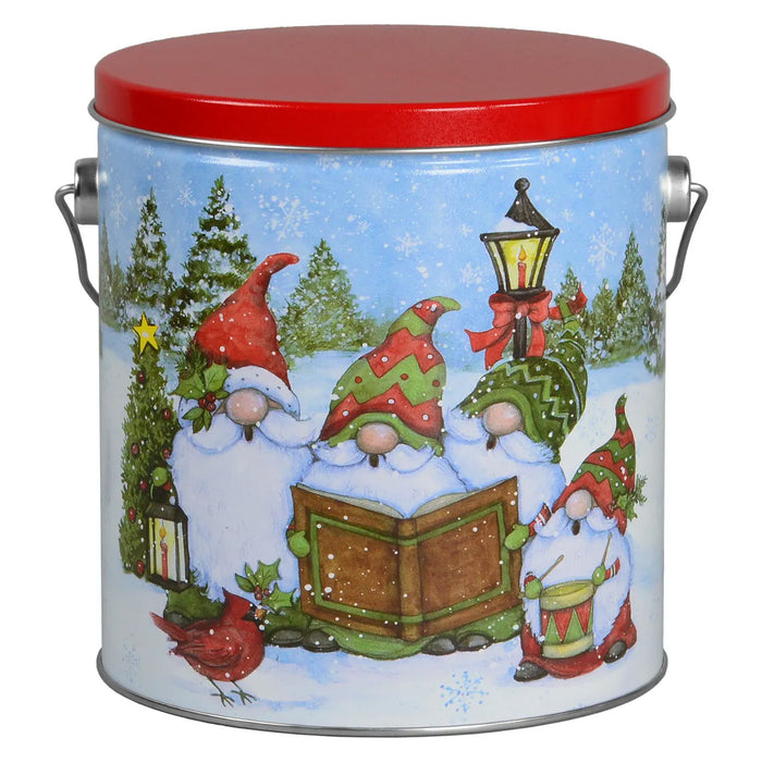 CHRISTMAS POPCORN TIN - Festive Gnomes - 1 Gallon