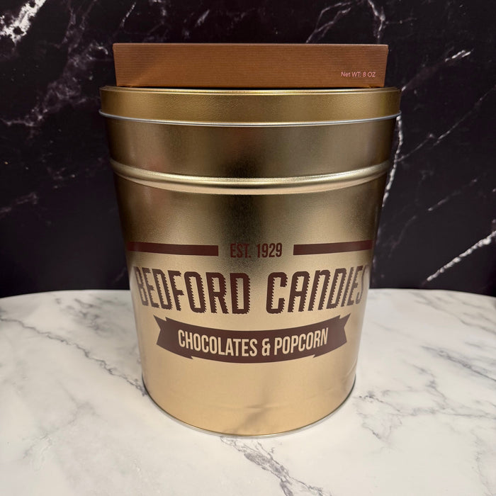 Popcorn Tin & Chocolate Set - 3.5 Gallon