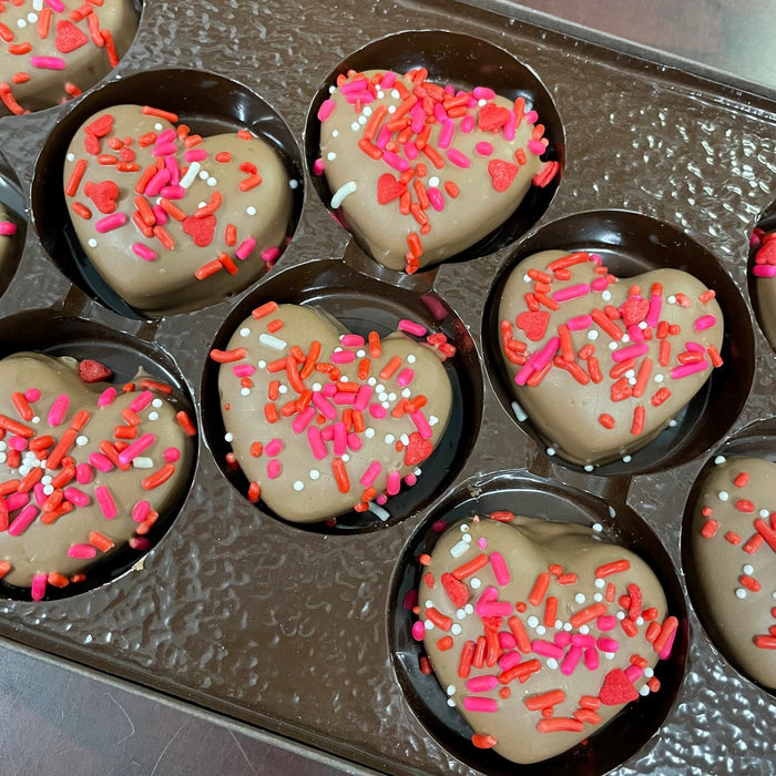 Valentine - Peanut Butter Meltie Hearts - 3 PACK SPRINKLED