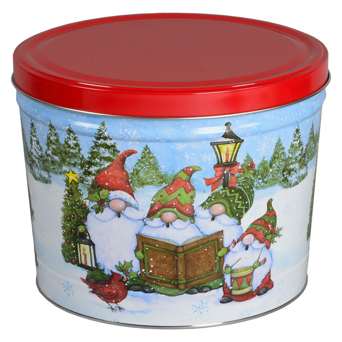 CHRISTMAS POPCORN TIN - Festive Gnomes - 2 Gallon
