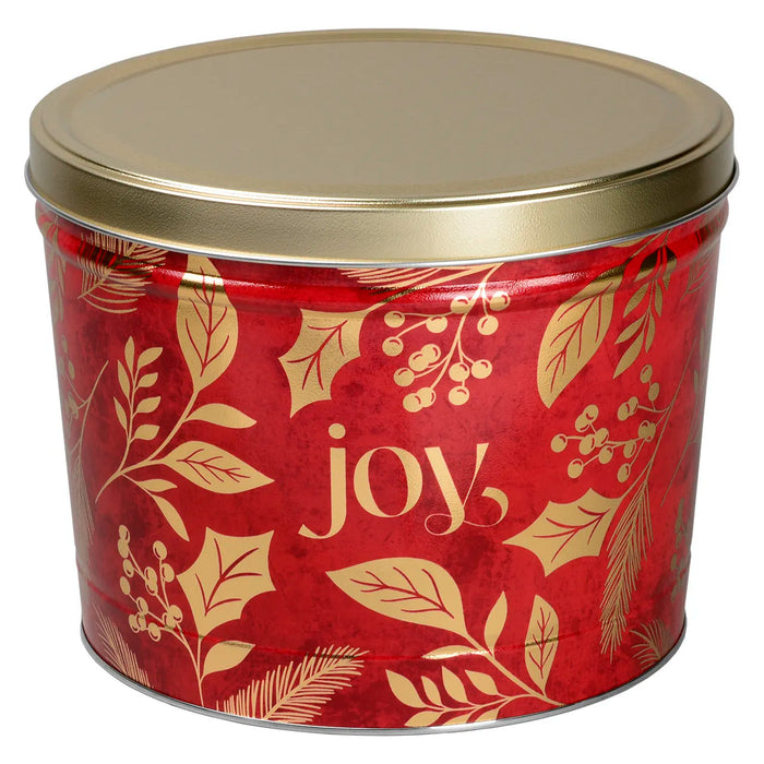 CHRISTMAS POPCORN TIN - Joy - 2 Gallon