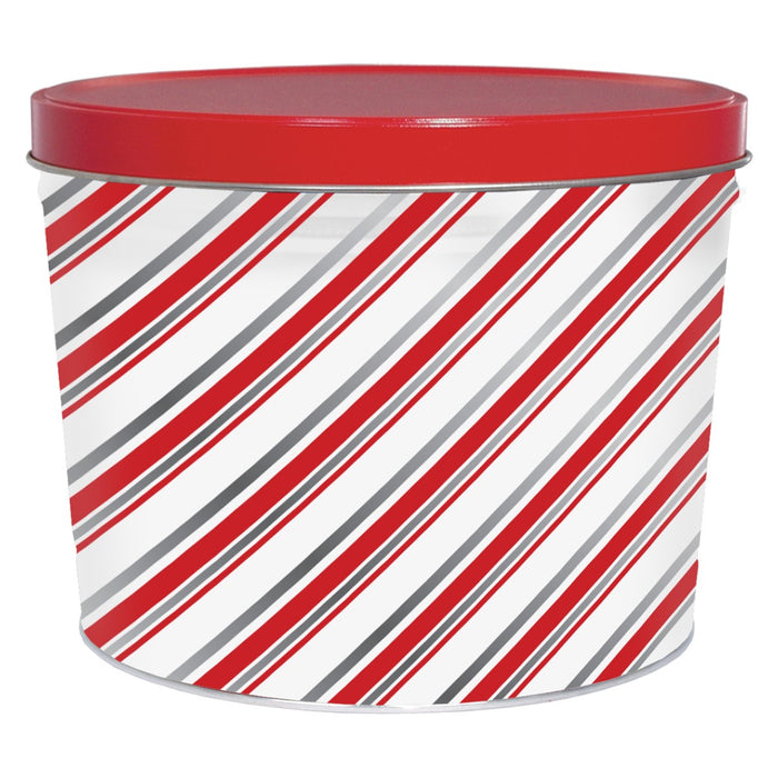 POPCORN TIN - Candy Stripes - 2 Gallon