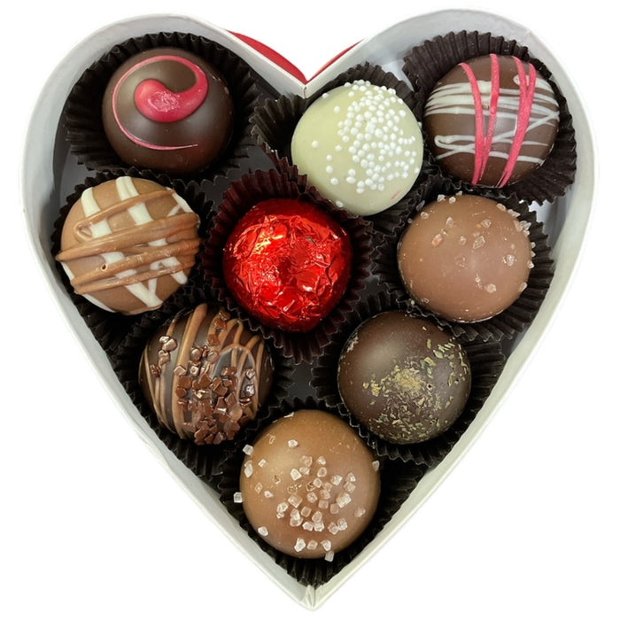 Valentine - Heart Box - Assorted Truffles 9 Piece