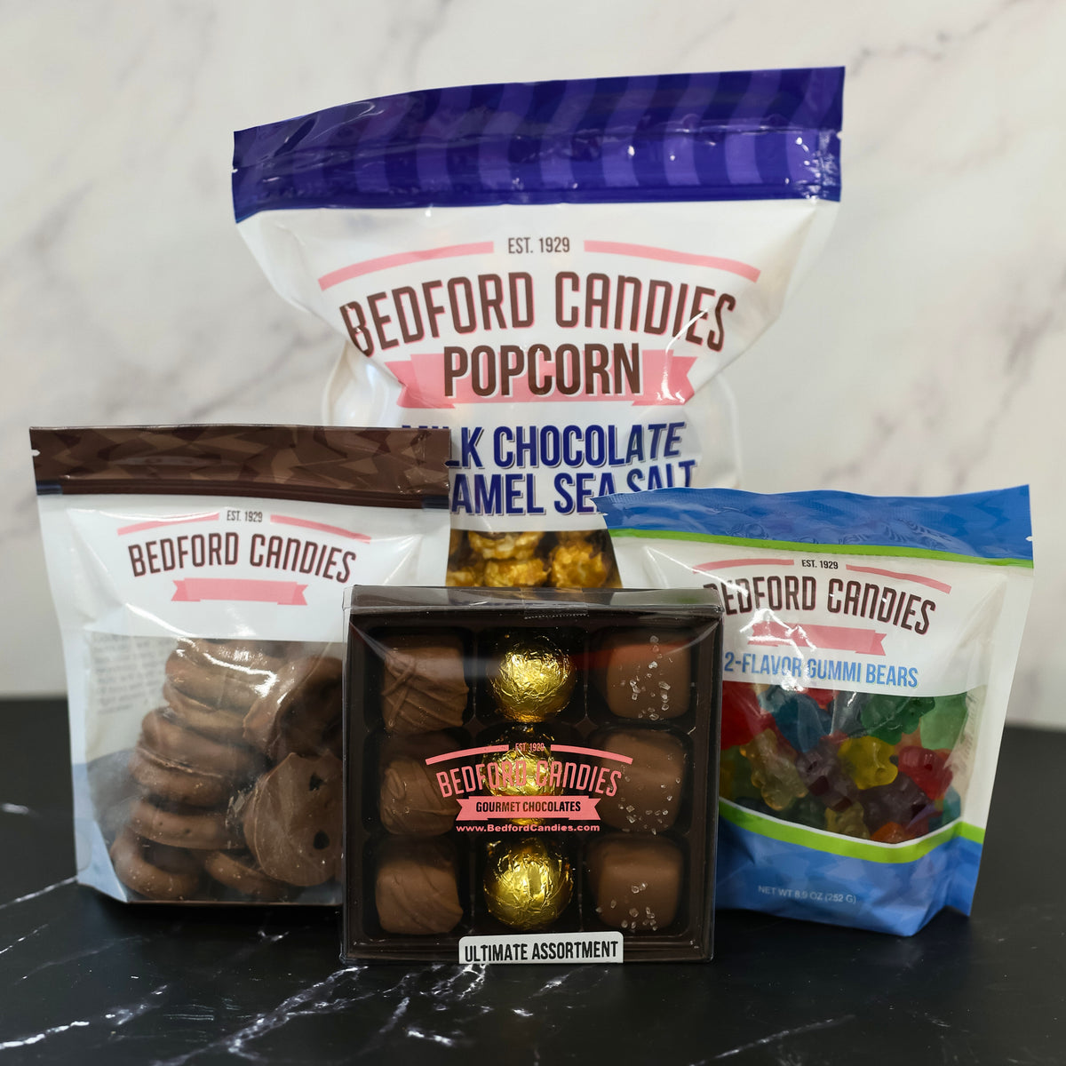 Bronze Gift Set – Popcorn, Chocolates, & Pretzels in a Gift Set