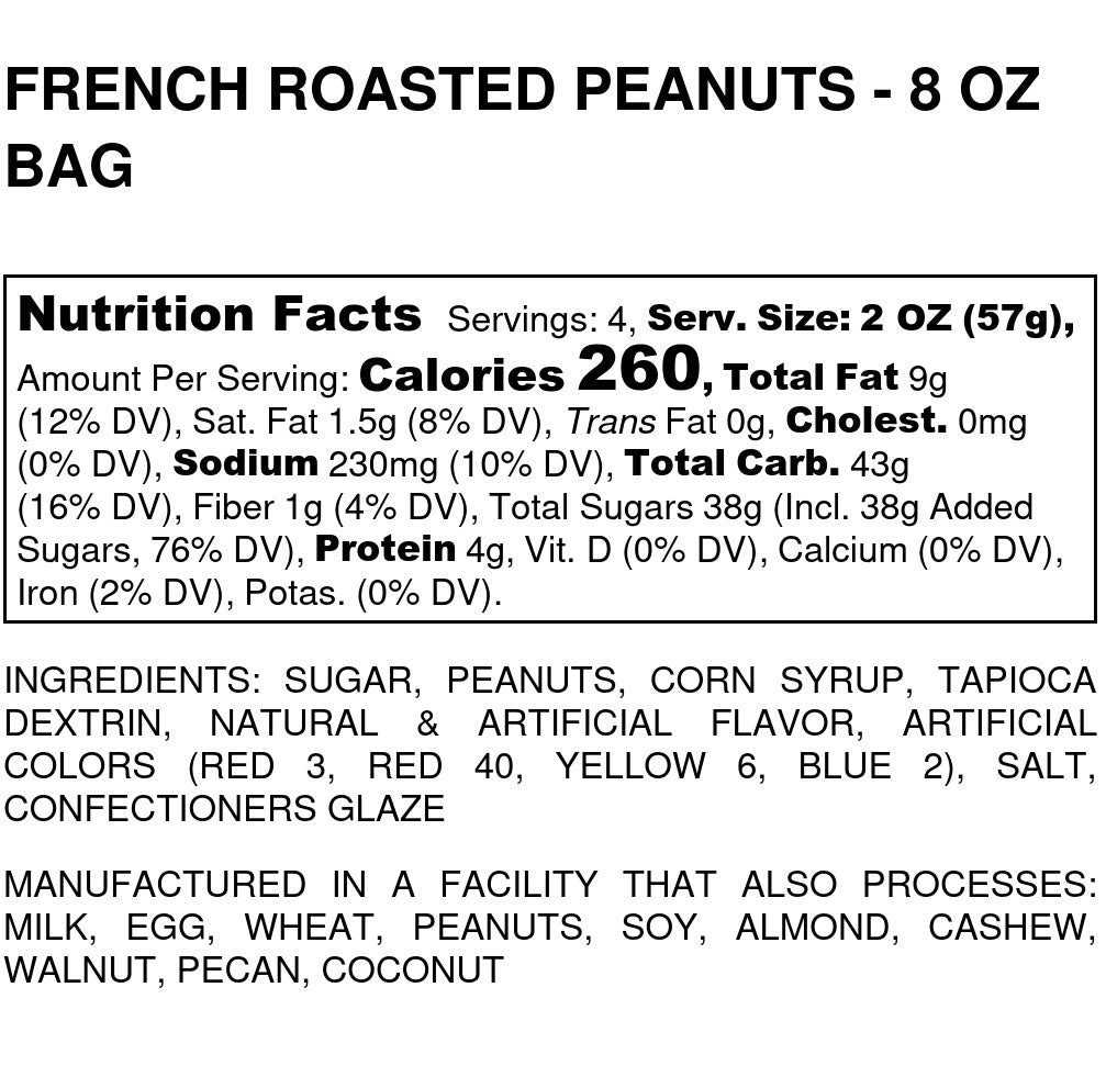 French Roasted Peanuts Candy Coated Bedford Candies — Bedford Candies