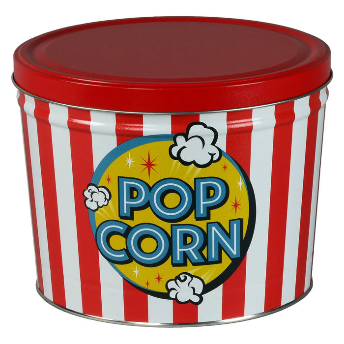 POPCORN TIN - Popcorn Stripes - 6.5 Gallon