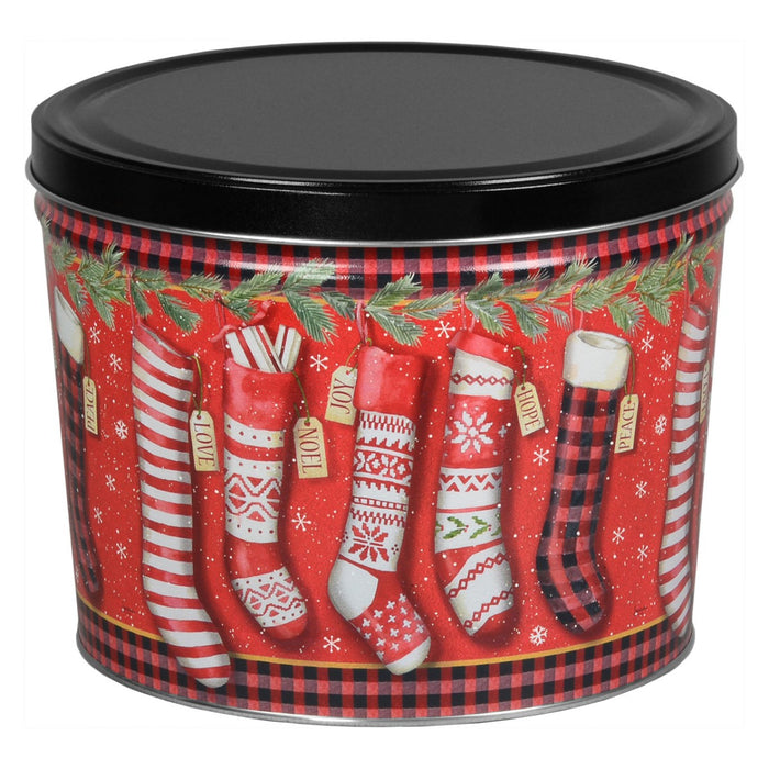 POPCORN TIN - Christmas Stockings - 2 Gallon