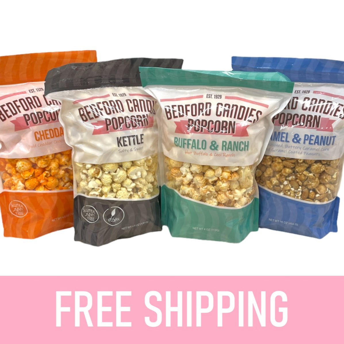 Warm Weather Friendly Gourmet Popcorn Quartet Bedford Candies — Bedford Candies