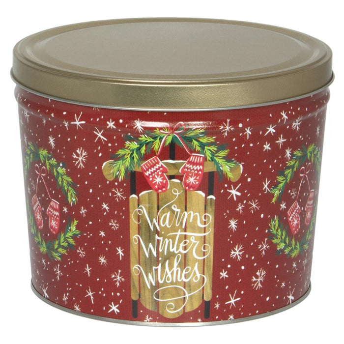 CHRISTMAS POPCORN TIN - Winter Wishes - 2 Gallon